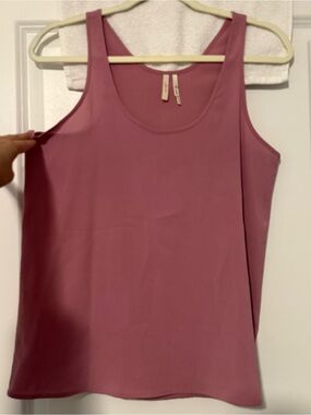 Frenchi Dusty Rose Scoop Neck Tank Top